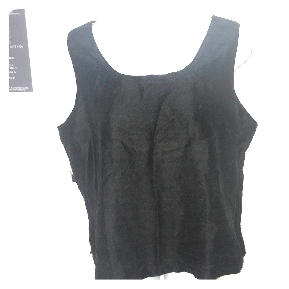 Chicos raw silk career black tank size 2 Vintage normcore